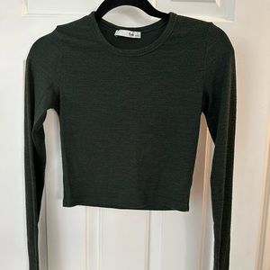 Wilfred Free Cotton Long-sleeve Crop Tee